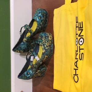 Charlotte Stone Floral Shoes Blue